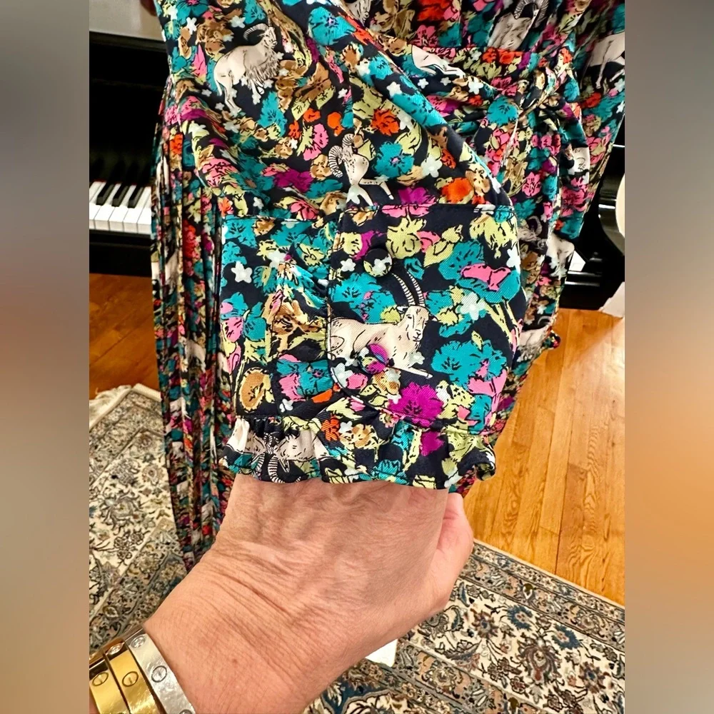 NWT Spring Summer Minimalist Retro J. Crew Animal Floral Print Dress - Picture 12 of 17